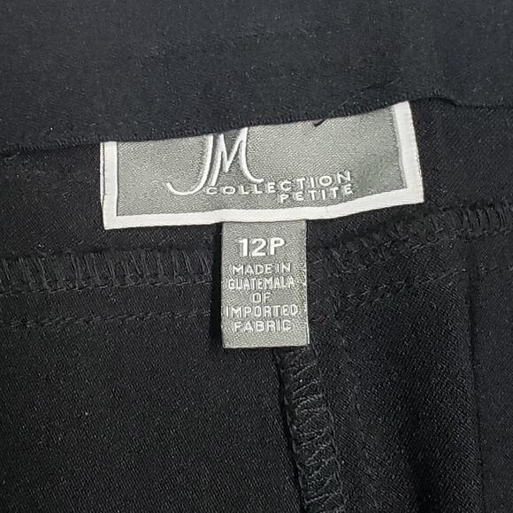 JM Collection Black Pants Sz 12P Curvy Straight Leg Tummy Control Careerwear - Picture 2 of 10